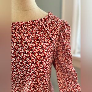Red and White Max Studio Blouse